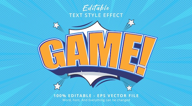 Efecto de texto de burbuja de arte pop de juegos de cómics efecto de texto editable