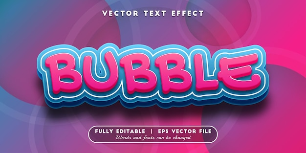 Efecto de texto de burbuja con estilo de texto editable
