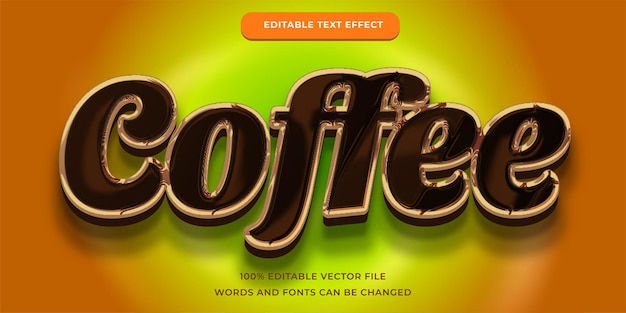 Vector efecto de texto de café moderno editable