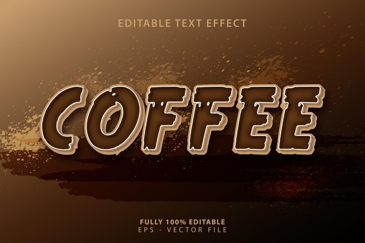 Vector efecto de texto de café
