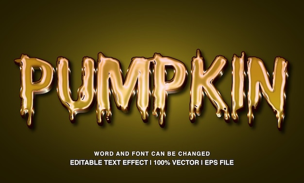 Efecto de texto de calabaza brillante