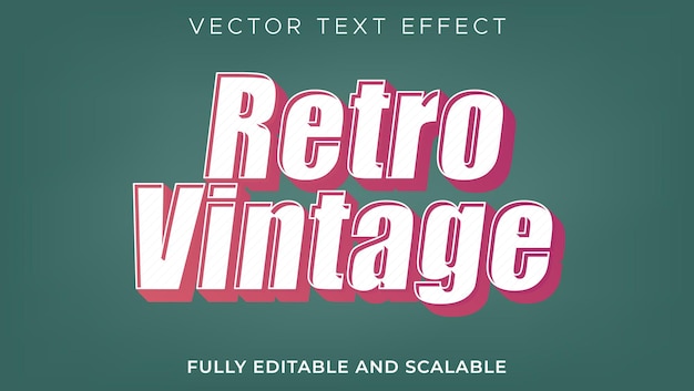 Vector efecto de texto de calcomanía retro vintage