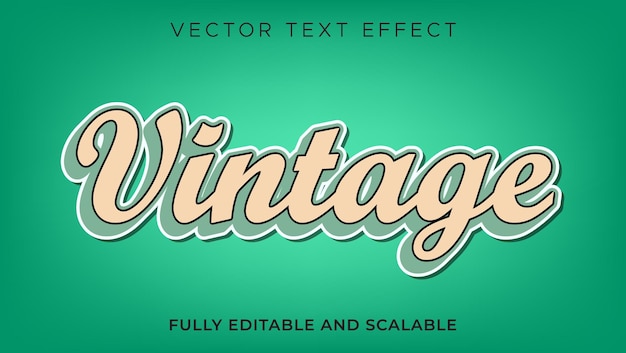 Vector efecto de texto de calcomanía retro vintage