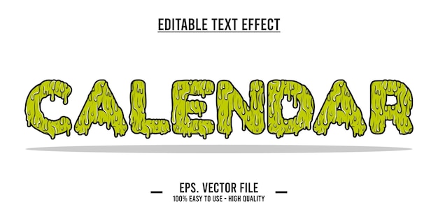 Efecto de texto del calendario Gooey