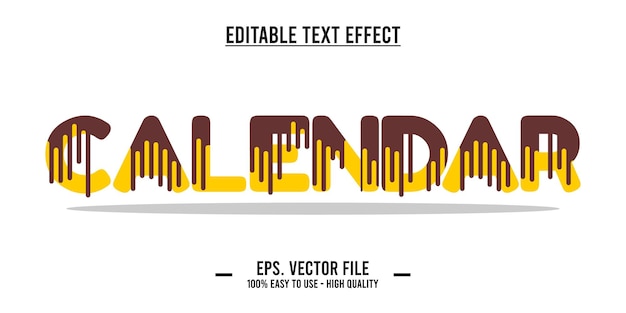 Efecto de texto del calendario