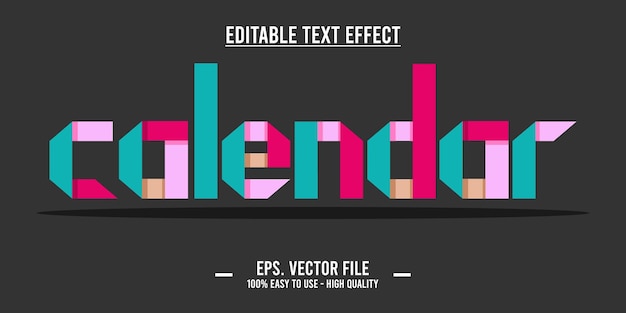 Efecto de texto del calendario