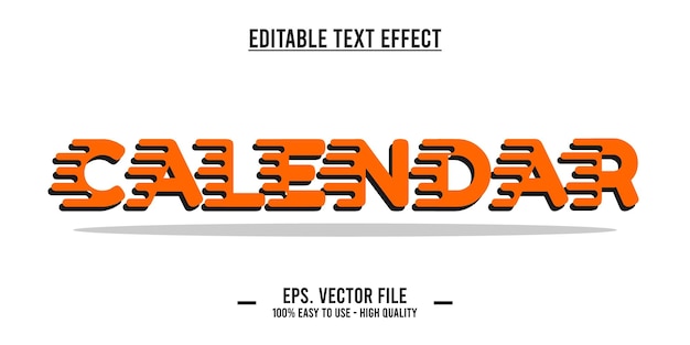 Efecto de texto del calendario