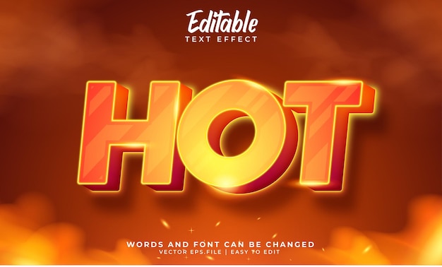 Vector efecto de texto caliente