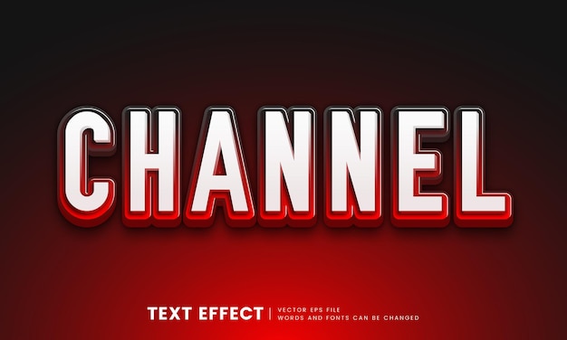 Efecto de texto de canal 3d editable Estilo de fuente elegante perfecto para título de logotipo y título