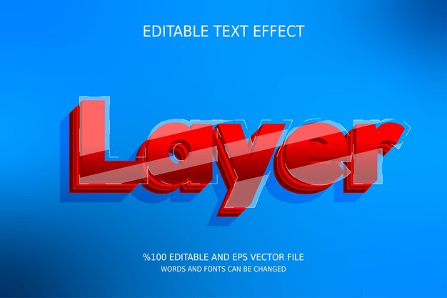 Vector efecto de texto de capa editable