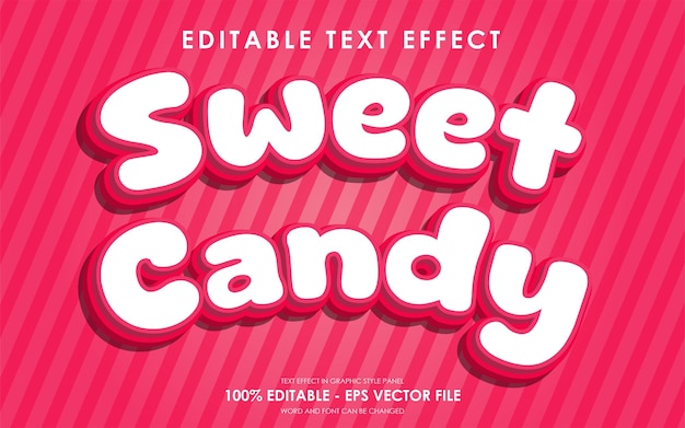 Efecto de texto de caramelo dulce editable
