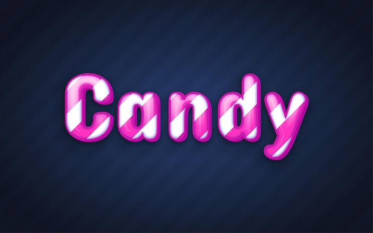 Vector efecto de texto de caramelo editable realista