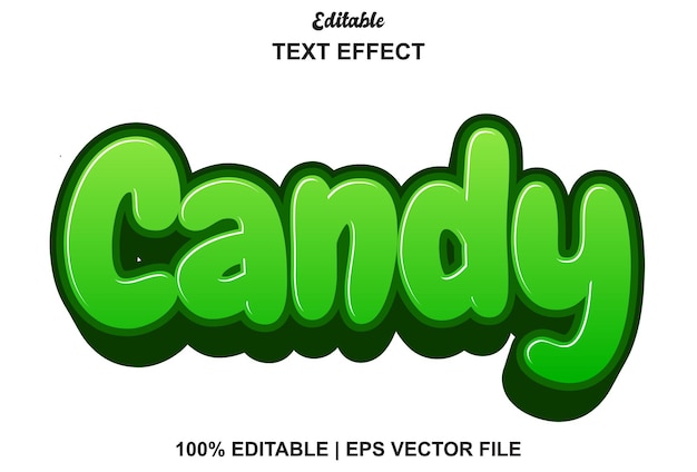 Efecto de texto de caramelo y editable.