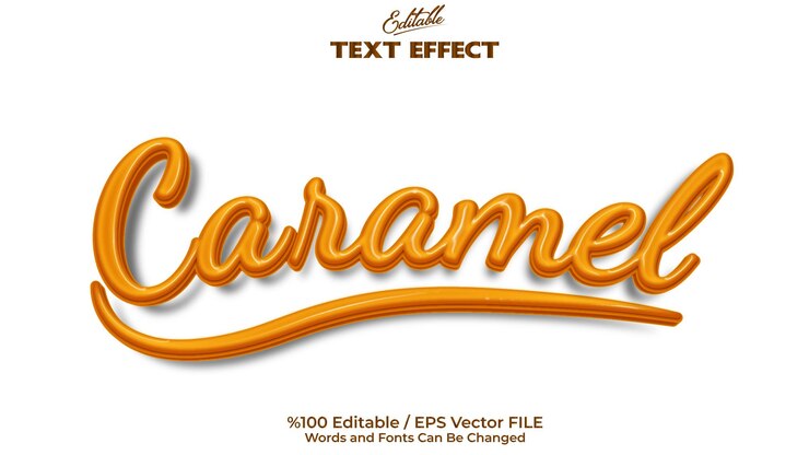 Vector efecto de texto de caramelo editable