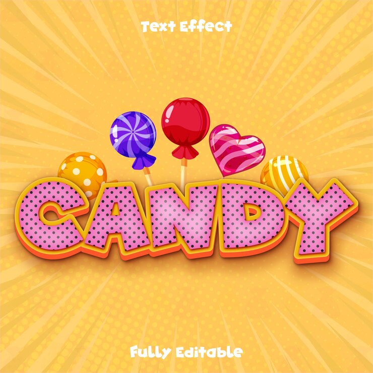 Vector efecto de texto de caramelo