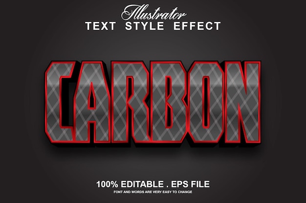 efecto de texto de carbono editable