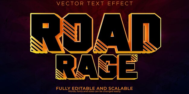 Efecto de texto de carrera en carretera editable estilo de texto rápido y deportivo