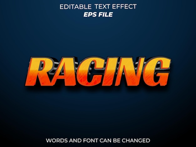 Vector efecto de texto de carreras fuente tipografía editable texto 3d