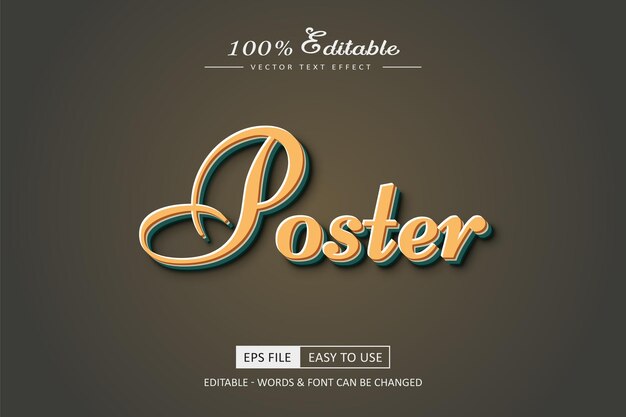 Efecto de texto del cartel estilo de fuente editable