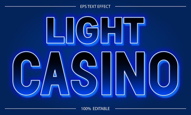 Vector efecto de texto de casino ligero