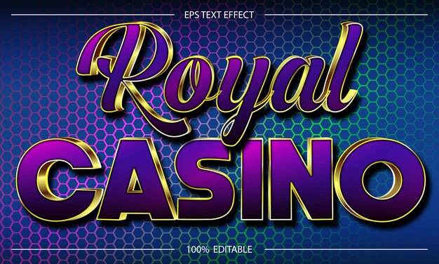 Vector efecto de texto casino real