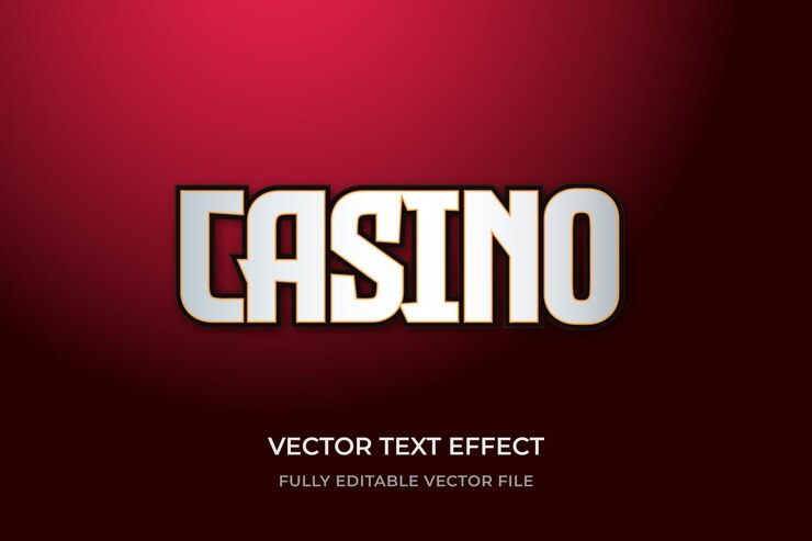 Vector efecto de texto del casino