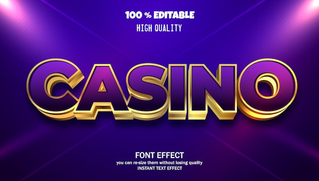 Vector efecto de texto de casino