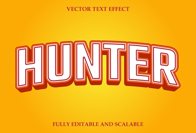 Efecto de texto de cazador editable con degradado amarillo