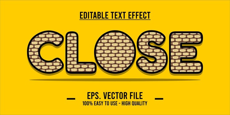 Vector efecto de texto cercano