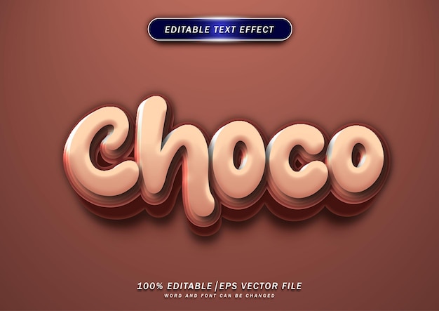 Efecto de texto choco editable