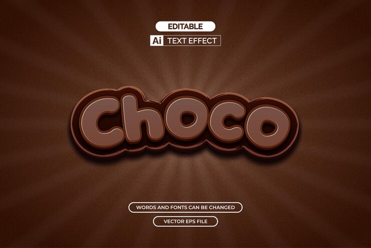 Vector efecto de texto choco