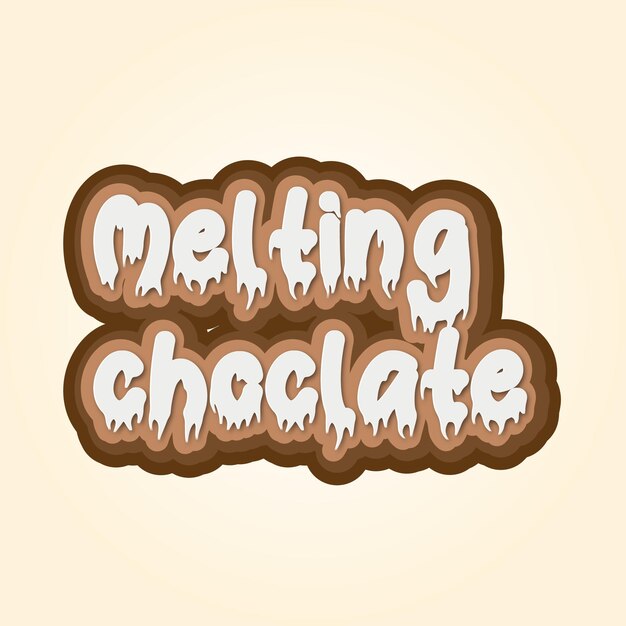 efecto de texto de chocolate derretido editable por vector