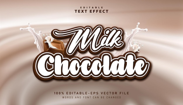 Efecto de texto de chocolate con leche 3D Efecto de texto editable