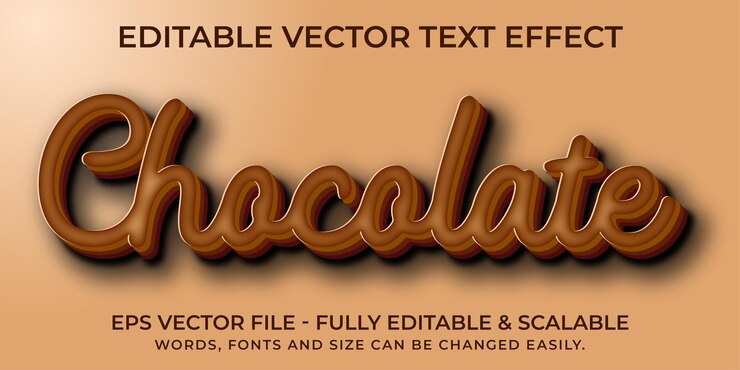 Vector efecto de texto de chocolate vector editable