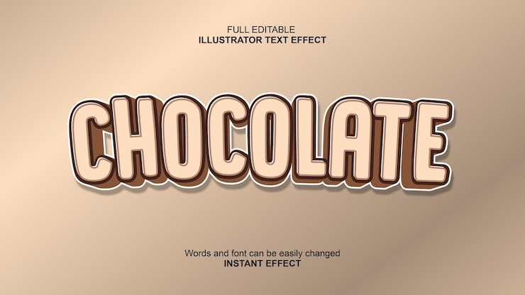 Vector efecto de texto de chocolate