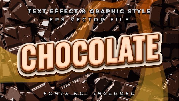 Vector efecto de texto de chocolate