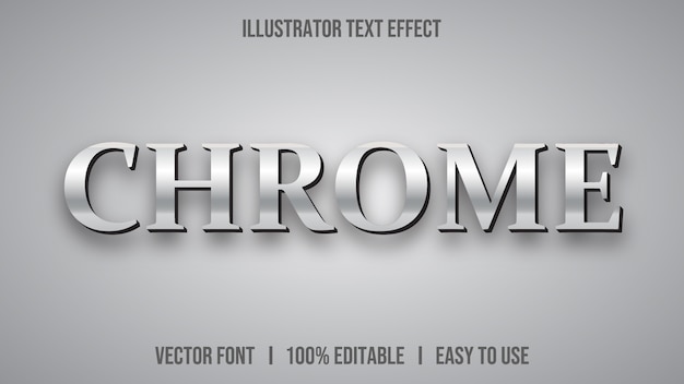 Efecto de texto de Chrome totalmente editable