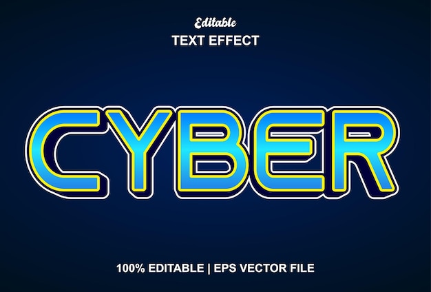 Efecto de texto cibernético con color azul editable.