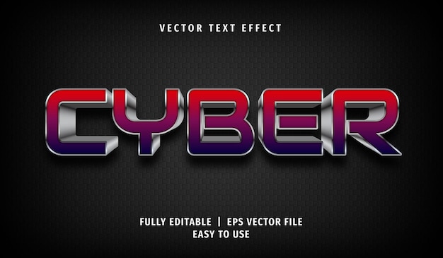 Efecto de texto cibernético, estilo de texto editable