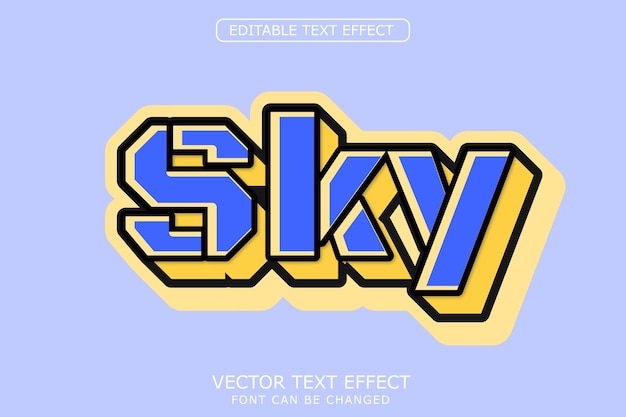 Vector efecto de texto de cielo