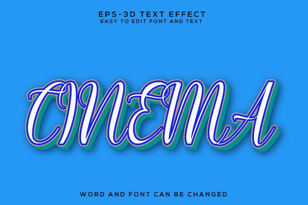 Efecto de texto de cine 3d