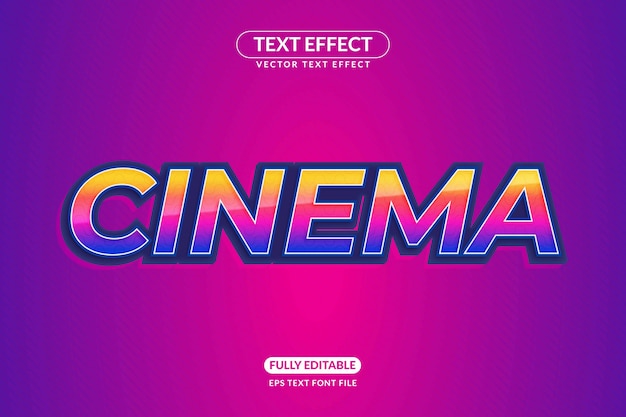 Efecto de texto de cine de película editable