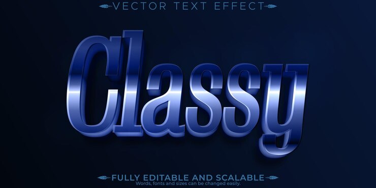 Vector efecto de texto de clase editable estilo de texto de negocios y profesional editable