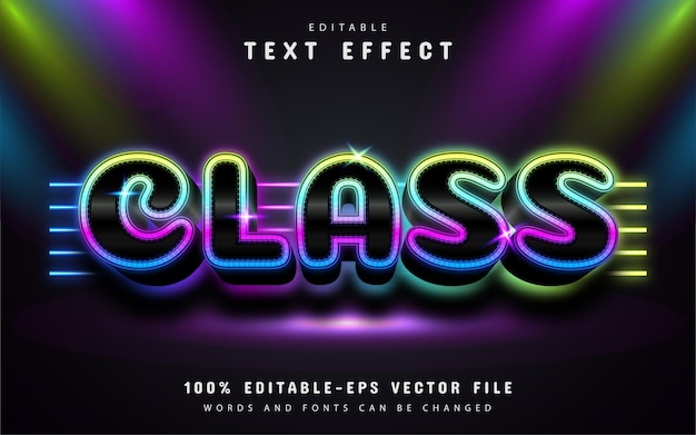 Efecto de texto de clase estilo neón