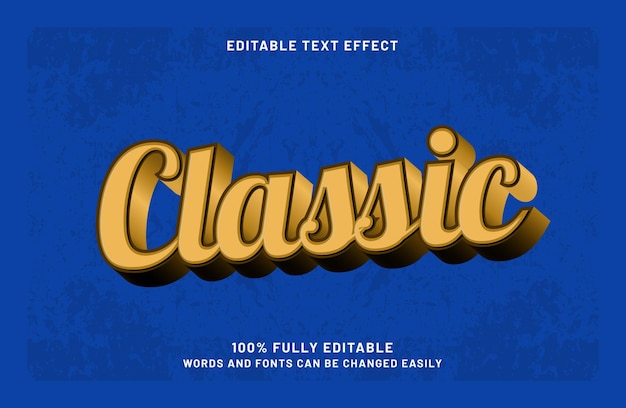 Efecto de texto clásico editable en 3D
