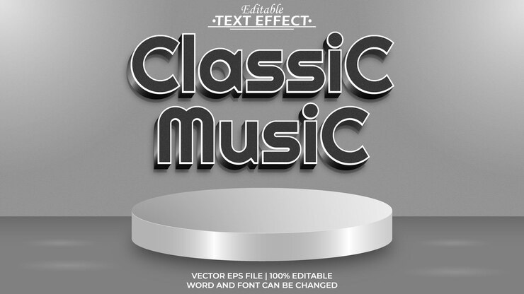 Vector efecto de texto clásico negro
