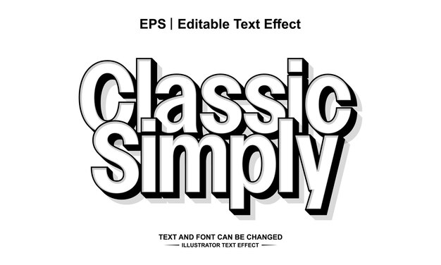 Efecto de texto clásico simplemente editable