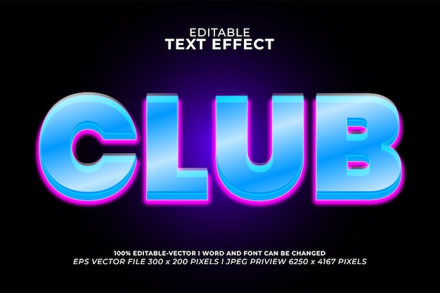 Efecto de texto club 3d