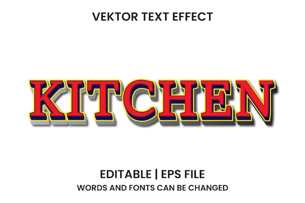 Efecto de texto de cocina editable