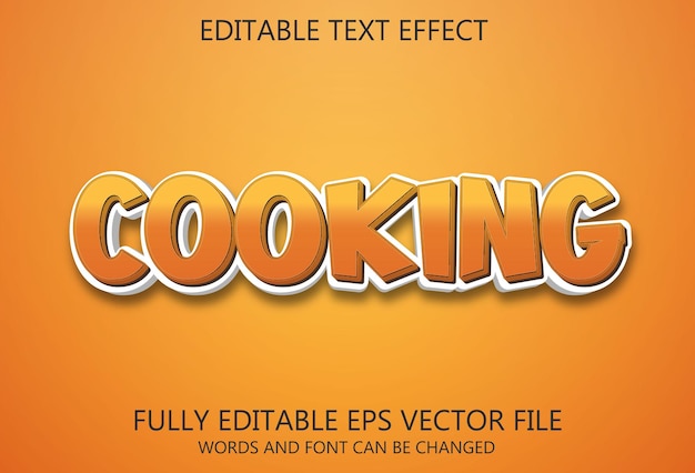 Efecto de texto de cocina